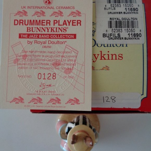 DB250 Royal Doulton Bunnykins figurine Drummer | Jazz Band Royal Doulton Drummer Bunnykins DB250 Special Edition Jazz Collection